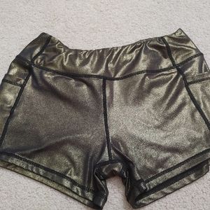 Gold sparkle booty shorts